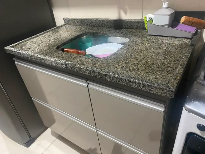 Pia de mármore com cuba cozinha
