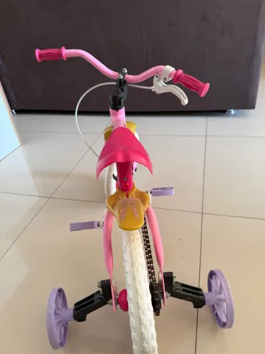 Bicicleta Infantil Aro 12 Nathor Rosa com Rodinhas - Perfeito Estado