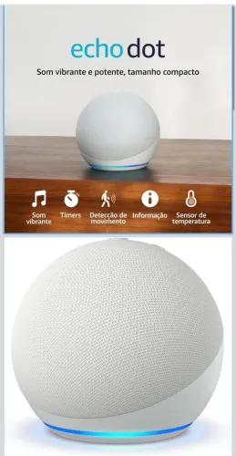 Echo Dot (Geração mais recente)Cor Branca, com Acesso Antecipado à Alexa+