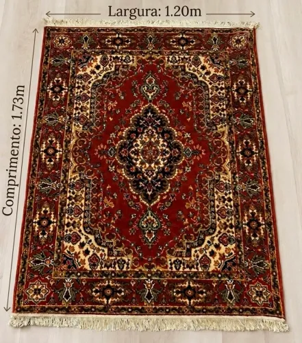 Tapete Tabacow Linha Persia Clássico Vermelho - 1,20m x 1,73m