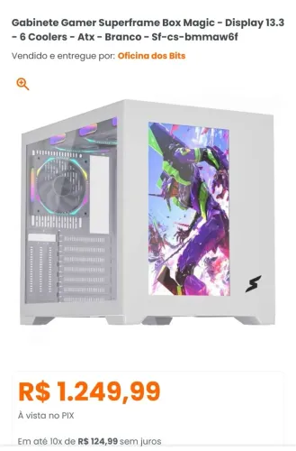 Gabinete Gamer SuperFrame Box Magic Com Tela + 6 Fans Daisy Chain - Leia o anúncio