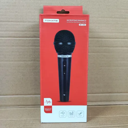 Microfone com fio P10 musical karaokê cabo 2.5M