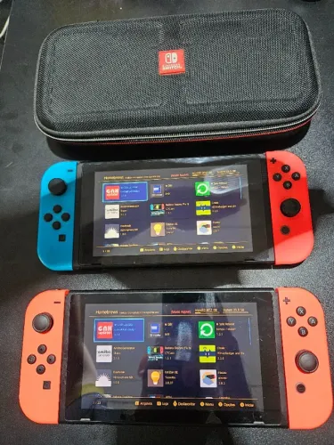 Nintendo switch v2 desbloqueado seminovo aceitamos usado como entrada