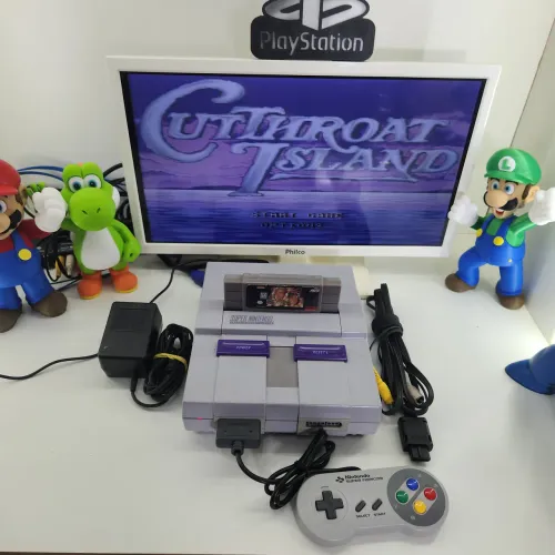 Super nintendo com todos acessórios originais