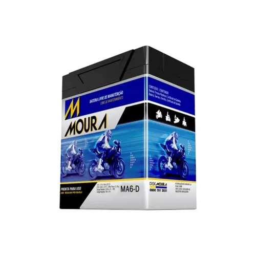 Bateria semi nova segura carga Moura Moto 6Ah 12v - MA6-D - selada AGM REF Yuasa YTX7L -B5