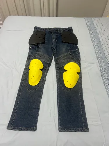 Calça jeans de kevlar motociclista