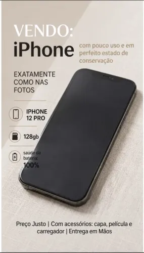 VENDO IPHONE 12 PRO COM 2 CAPAS E 1 CARREGADOR - EM PERFEITO ESTADO