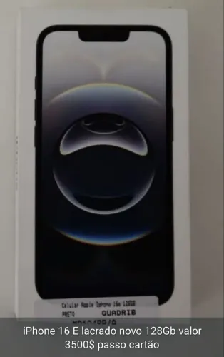 Iphone 16 e lacrado passo cartão
