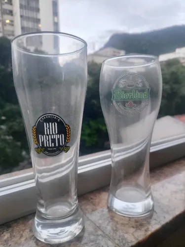 Par de taças para cerveja artesanal 500 ml, cervejaria Rio Preto e Boerland 
