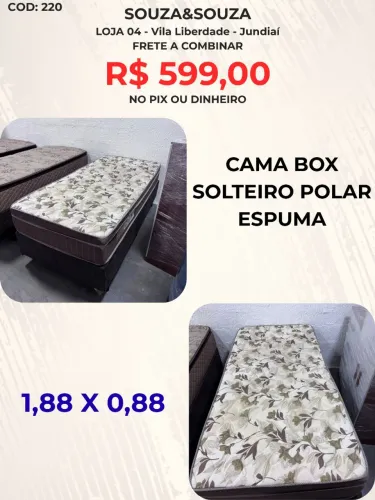 Cama box solteiro Polar espuma
