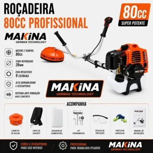 ROÇADEIRA A GASOLINA 80CC MAKINA MK-80-BP