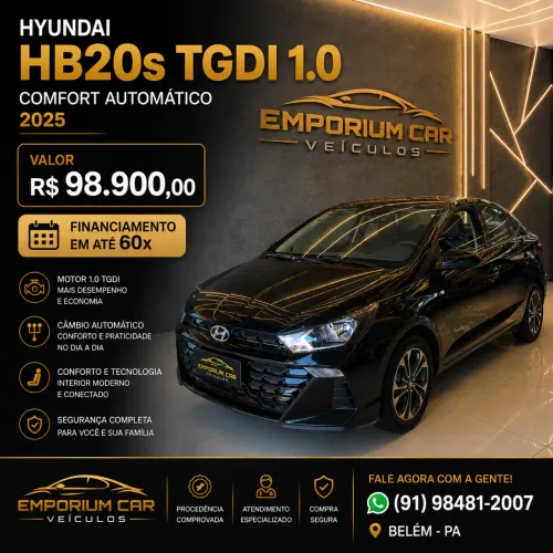 Hyundai HB20S Com. Plus Tech 1.0 TB Flex 12V AUT 2025
