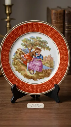 Prato Decorativo Antigo Porcelana Fina - Cena Galante / Fragonard