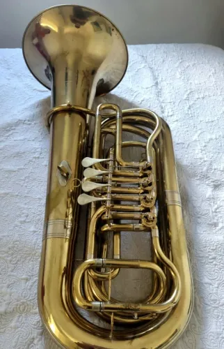 Tuba Sib Brasston First Premium 4/4 4 Rotores + Capa Nova + Bocal