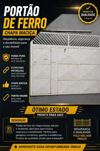 ? PORTÃO DE FERRO EM CHAPA MACIÇA À VENDA!