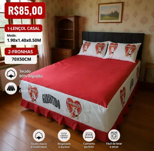 Jogos de cama casal garantido e caprichoso e times