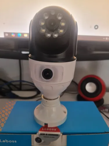 Camera wifi lampada 2 lentes