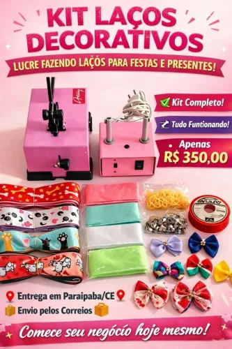 Maquina de laços+ maquina de cortar e selar fitas