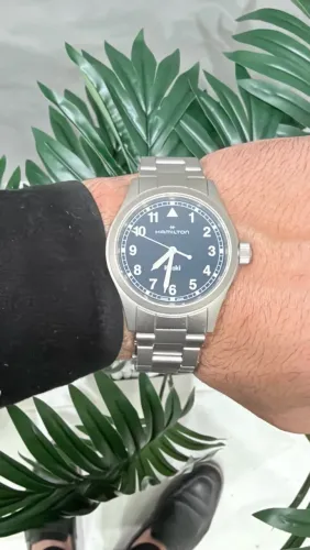 HAMILTON KHAKI FIELD QUARTZ BLUE DIAL 38MM, NOVO, SEM USO