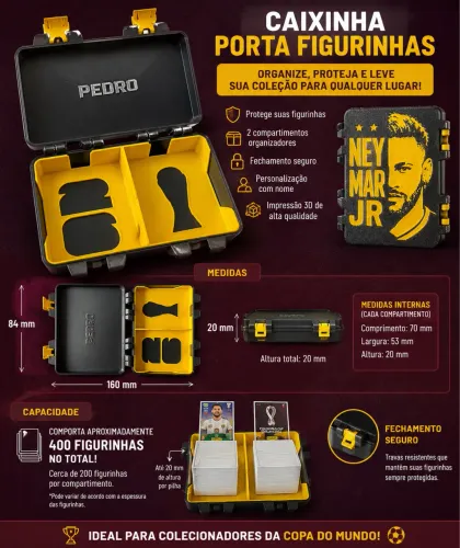 CAIXINHA PORTA FIGURINHAS PERSONALIZADA - COPA DO MUNDO