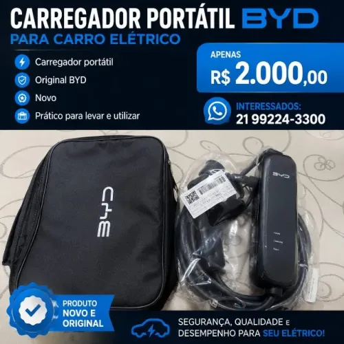 Carregador Portátil para Carro Elétrico BYD