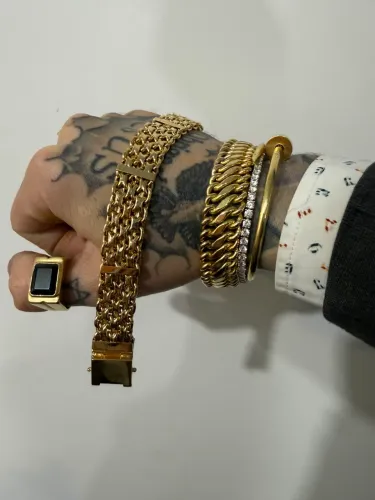 Pulseira Bismarck de ouro 52.34g 18k procedência garantia eterna