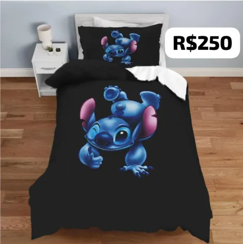 Colcha Stitch de solteiro acompanha travesseiro e fronha novo