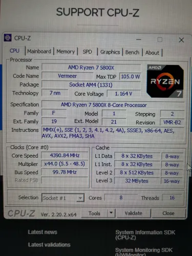 Kit upgrade B550M + Ryzen 7 5800x + 32Gb mem ram