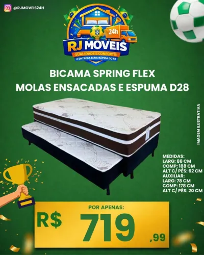 Bicama Spring Flex molas ensacadas espumas 28 ótima para pequenos quartos / entrega rapida