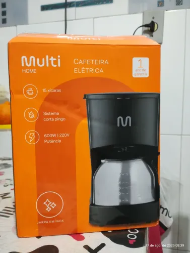 cafeteira jarra inox multilaser 220v zero