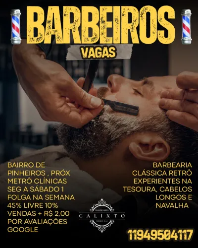 BARBEARIA CLÁSSICA RETRÔ - VAGA BARBEIROS