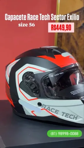 CAPACETE RACE TECH SECTOR EXILIO