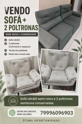 Sofá e poltronas conservadas. Vendo separado. Junto e esse valor.