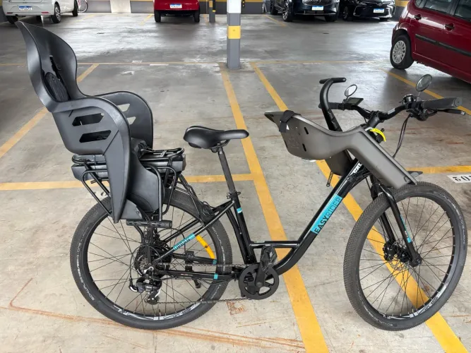 Bicicleta Elétrica Caloi E-Vibe Easy Rider Urban + 2 Cadeirinhas Infantis