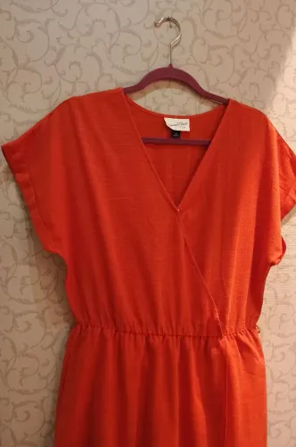 Vestido midi Universal Thread em algodão laranja queimado USA