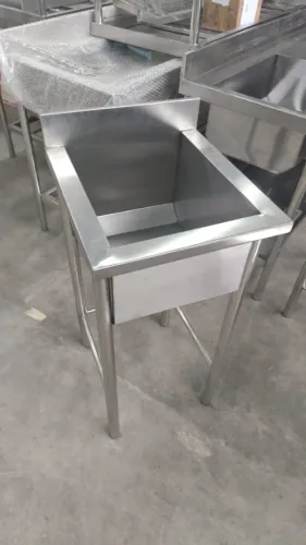 Tanque em aço inox para área de lavagem industrial, 0,90 × 0,60 × 0,90 m