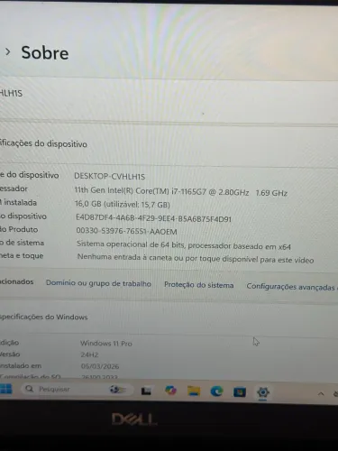 Notebook i7 11 geração 16 de ram