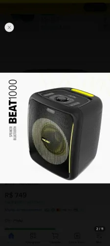 Caixa de som bluetooth waaw by alok beat 1000 70w rms