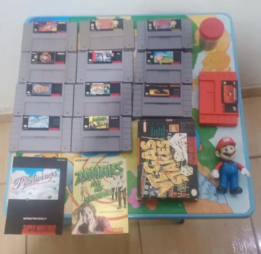 Zelda spider Man Mario jogos diversos super Nintendo snes