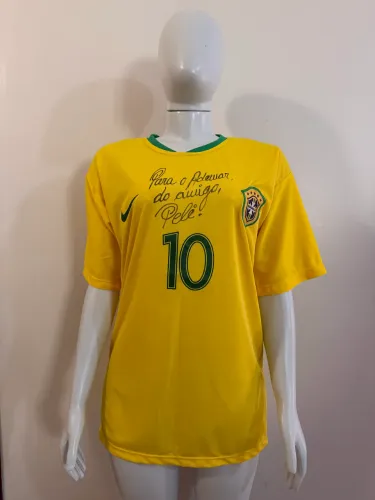 Camisa Seleção Brasileira Neymar N10 Autografado pelo Rei Pelé 
