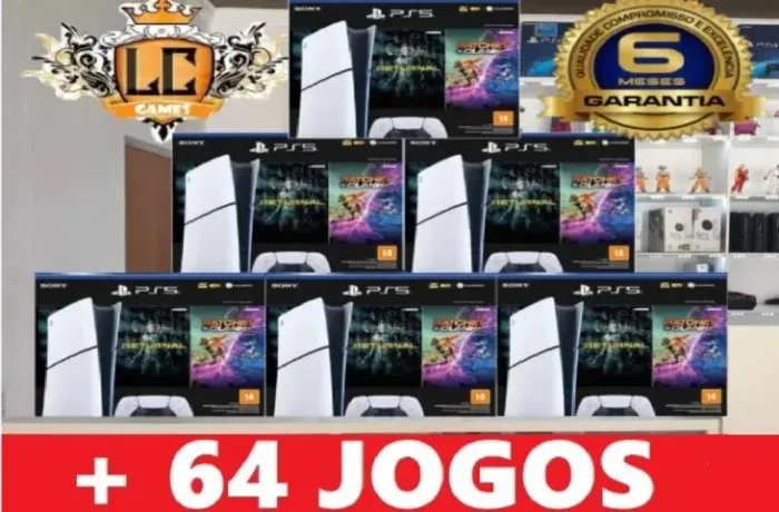 PS5 SLIM 1TBº DIGITAL COM: 64 JOGOS + GARANTIA O6 MESES ( LOJA FISICA BH )