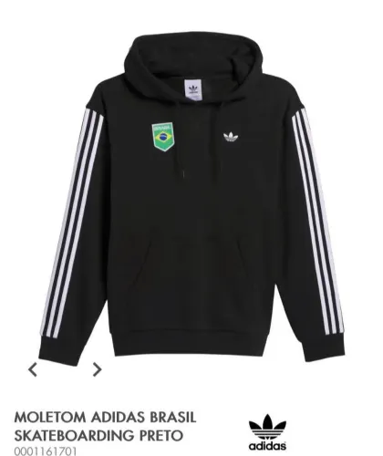 MOLETOM ADIDAS BRASIL SKATEBOARDING PRETO
