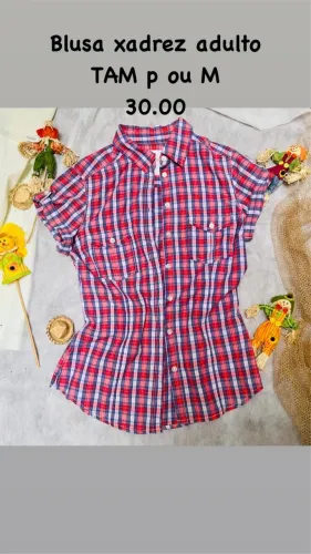 Blusa xadrez feminina 