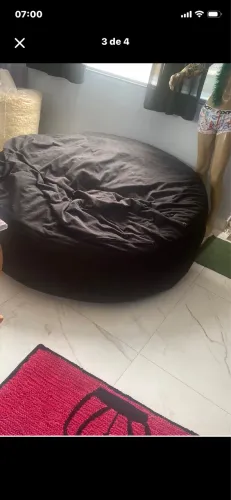 Puf gigante preto cheio 35kg.