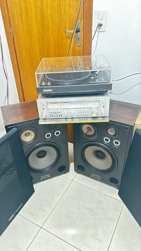 Aparelho Som vintage Polyvox (Toca discos, Receiver e caixas)