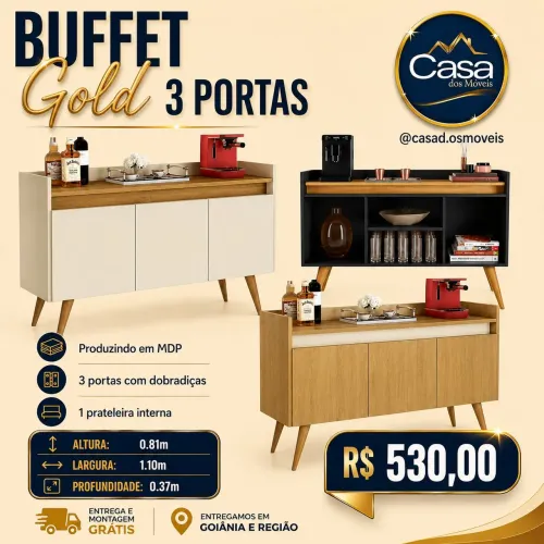 Buffet Gold 3 portas 