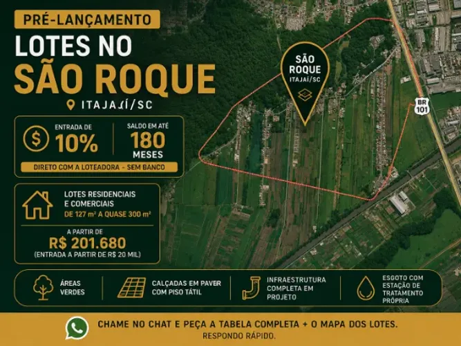 Atenção! Pré-lançamento no São Roque: entrada 10% + saldo em 180x