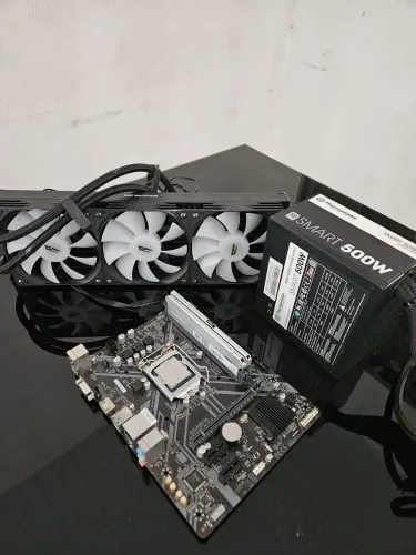 Kit pc processador+fonte+memória RAM+placa mãe+Water Cooler 360mm
