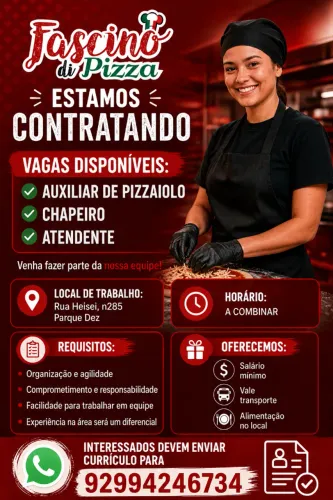 Vagas de emprego - envie seu curriculo para o numero na imagem