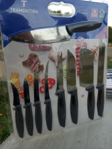 Kit Faqueiro Inox 9 Peças Com Cutelo (Na Caixa)